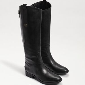 Sam Edelman Penny Riding Boots Black Leather Size 7 Tall Zipper